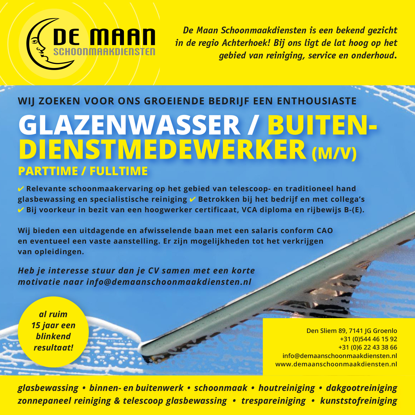 De Maan Schoonmaakdiensten vacatures